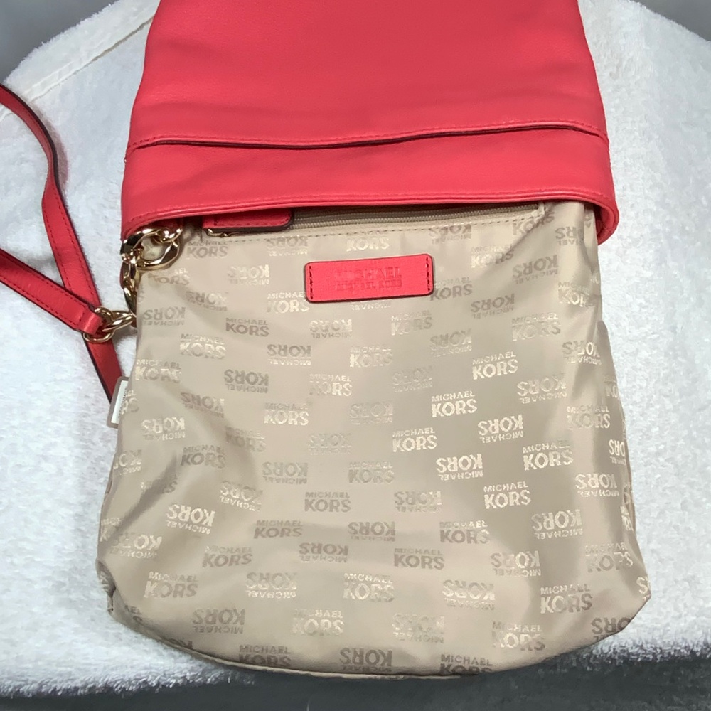 Michael Kors Salmon Pink Leather Crossbody - Picture 7 of 16